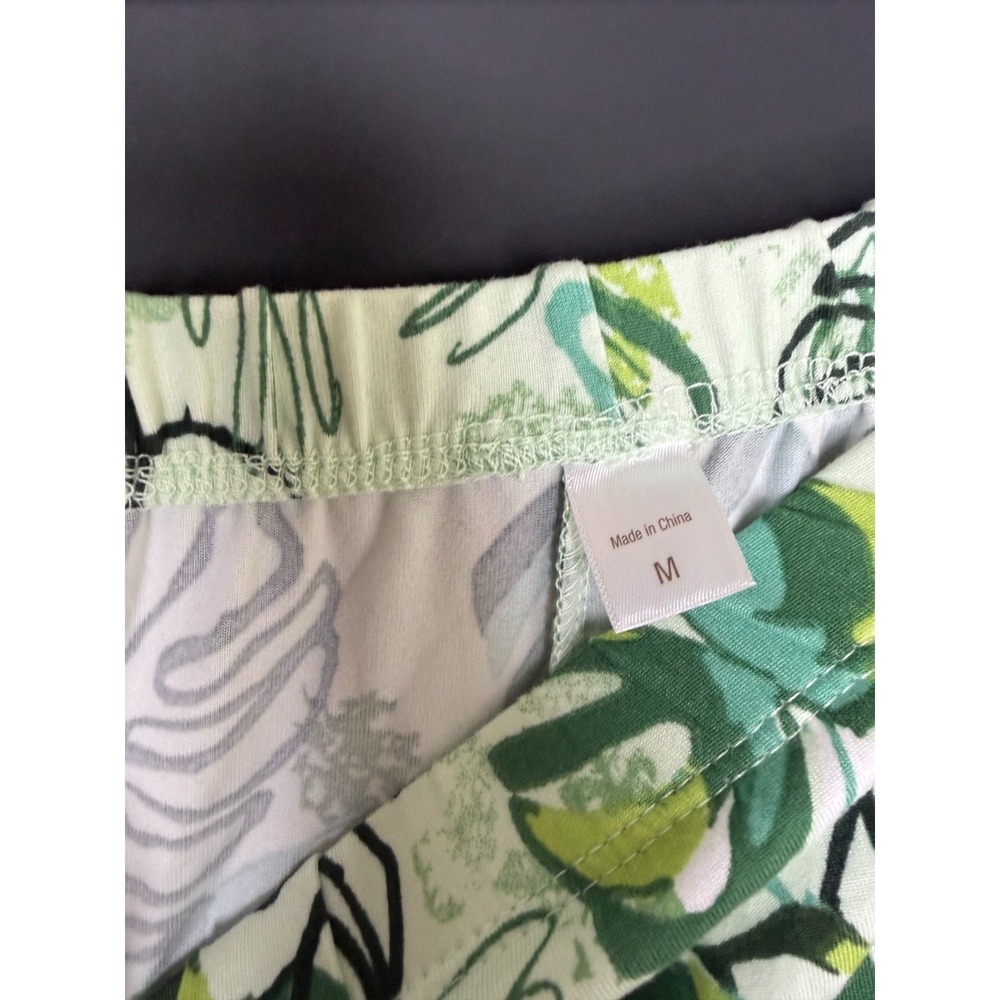Stan Herman Printed Peached 2pc Cropped Pant Lounge Set. Tropical Palm: M #58" - Picture 8 of 9
